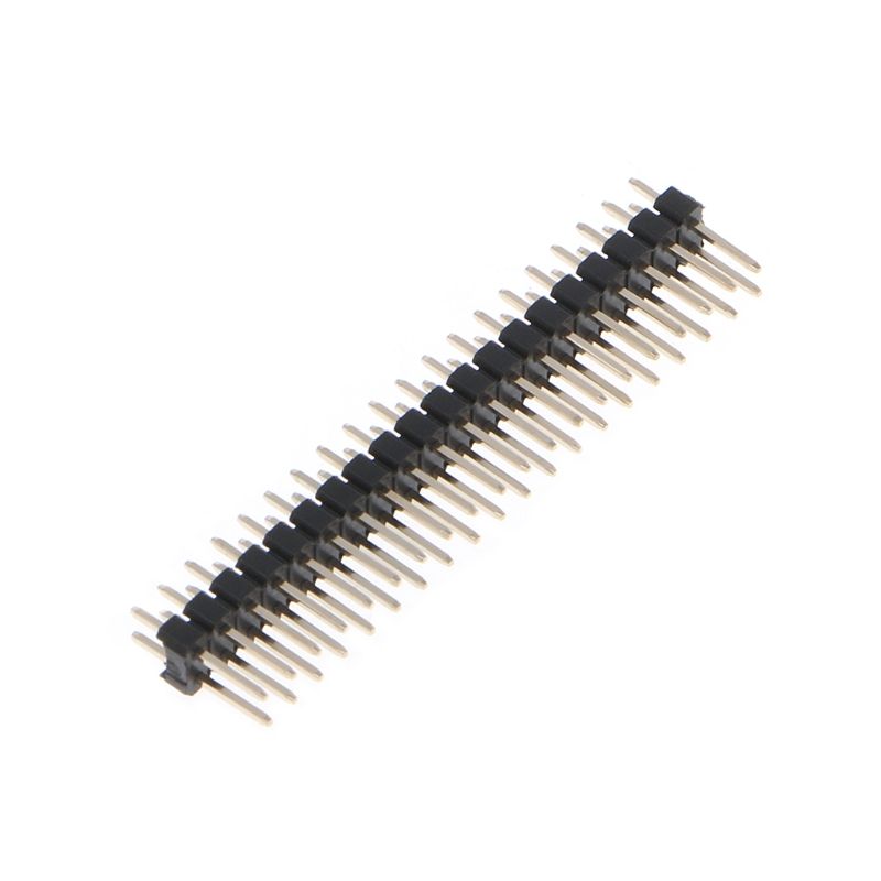 Pin header 2x20 pin 2.54mm pitch zwart